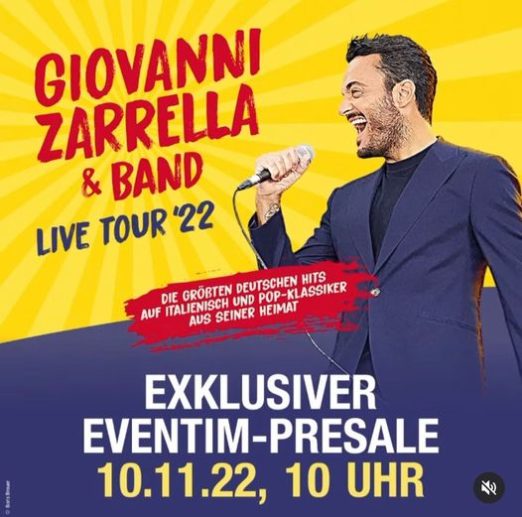 GIOVANNI ZARRELLA Giovanni Zarrella freut sich auf die erste SoloTour