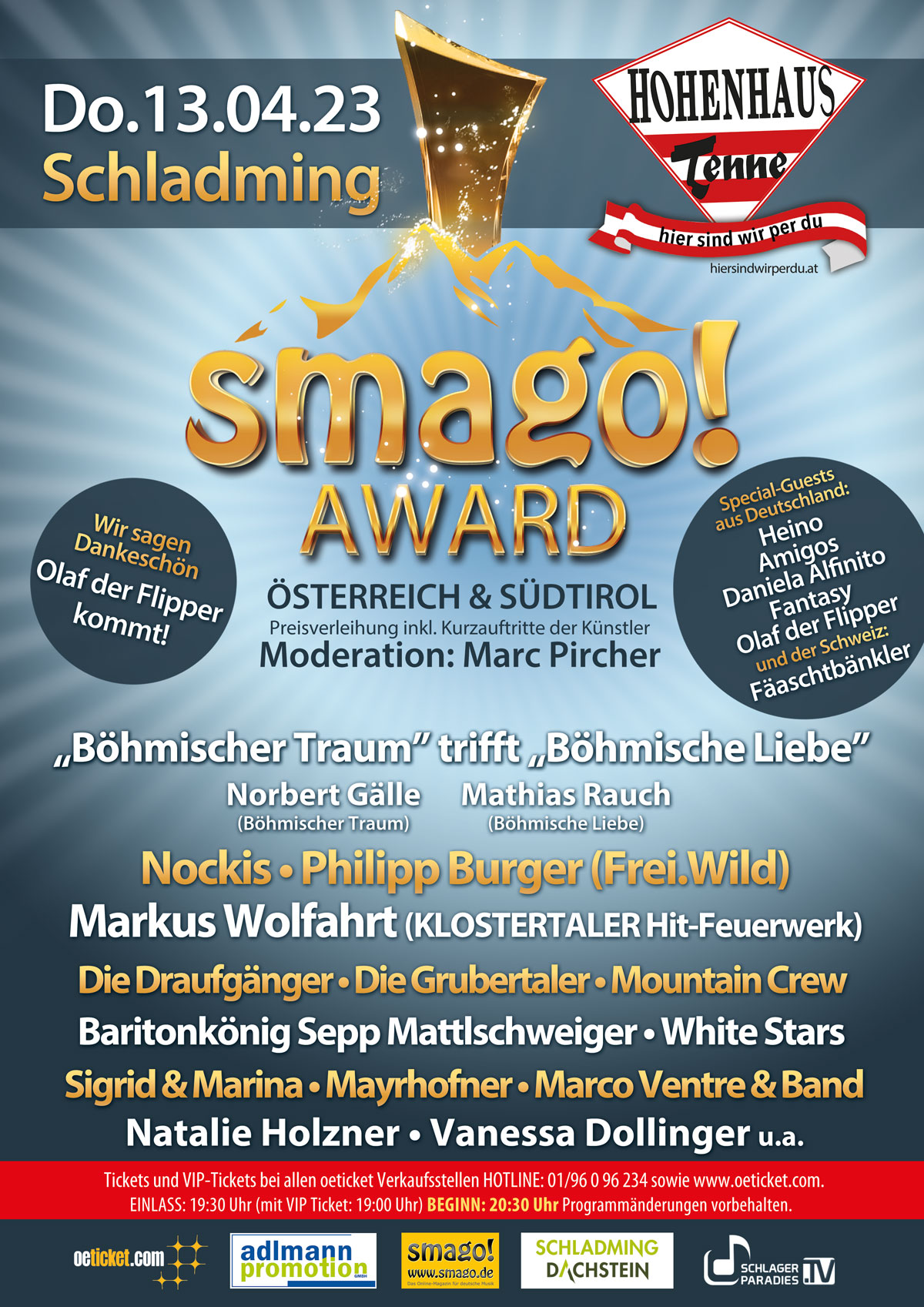 smago! Award Österreich & Südtirol 3.0 (Event) *** Am 13.04.2023 in der Hohenhaus Tenne in Schladming
