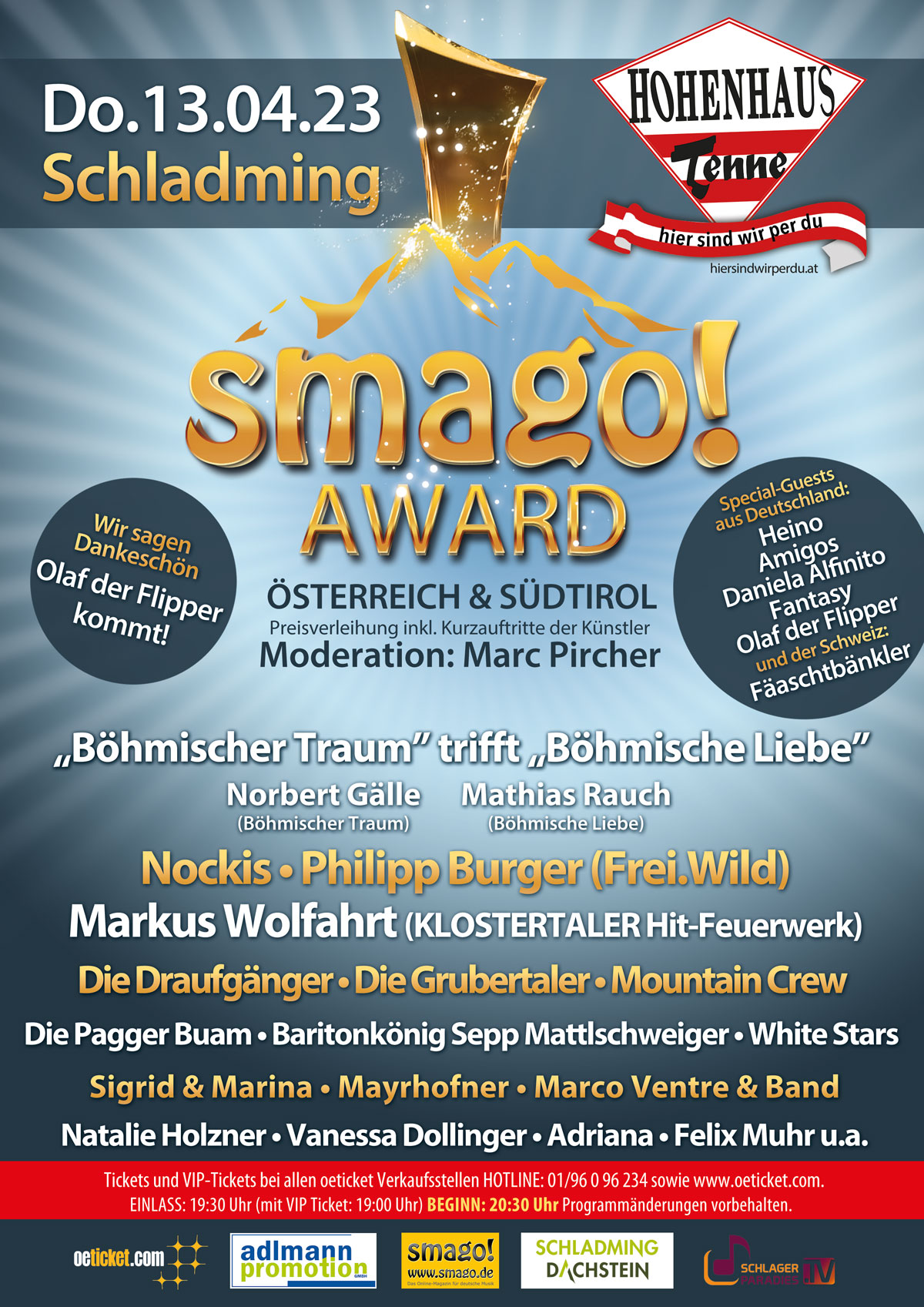 smago! Award Österreich & Südtirol 3.0 (Event) *** Am 13.04.2023 in der Hohenhaus Tenne in Schladming