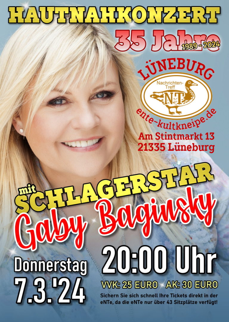 GABY BAGINSKY Schon am 07.03.2024 kehrt sie auf die Bühne zurück! Smago