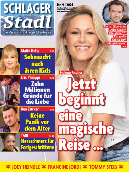 HELENE FISCHER, JOEY HEINDLE, FRANCINE JORDI, MAITE KELLY, ERIC PHILIPPI, FLORIAN SILBEREISEN u.a. <br>Seit 19.11.2024 im Handel erhältlich “Schlager Stadl” Nr. 9 | 2024!