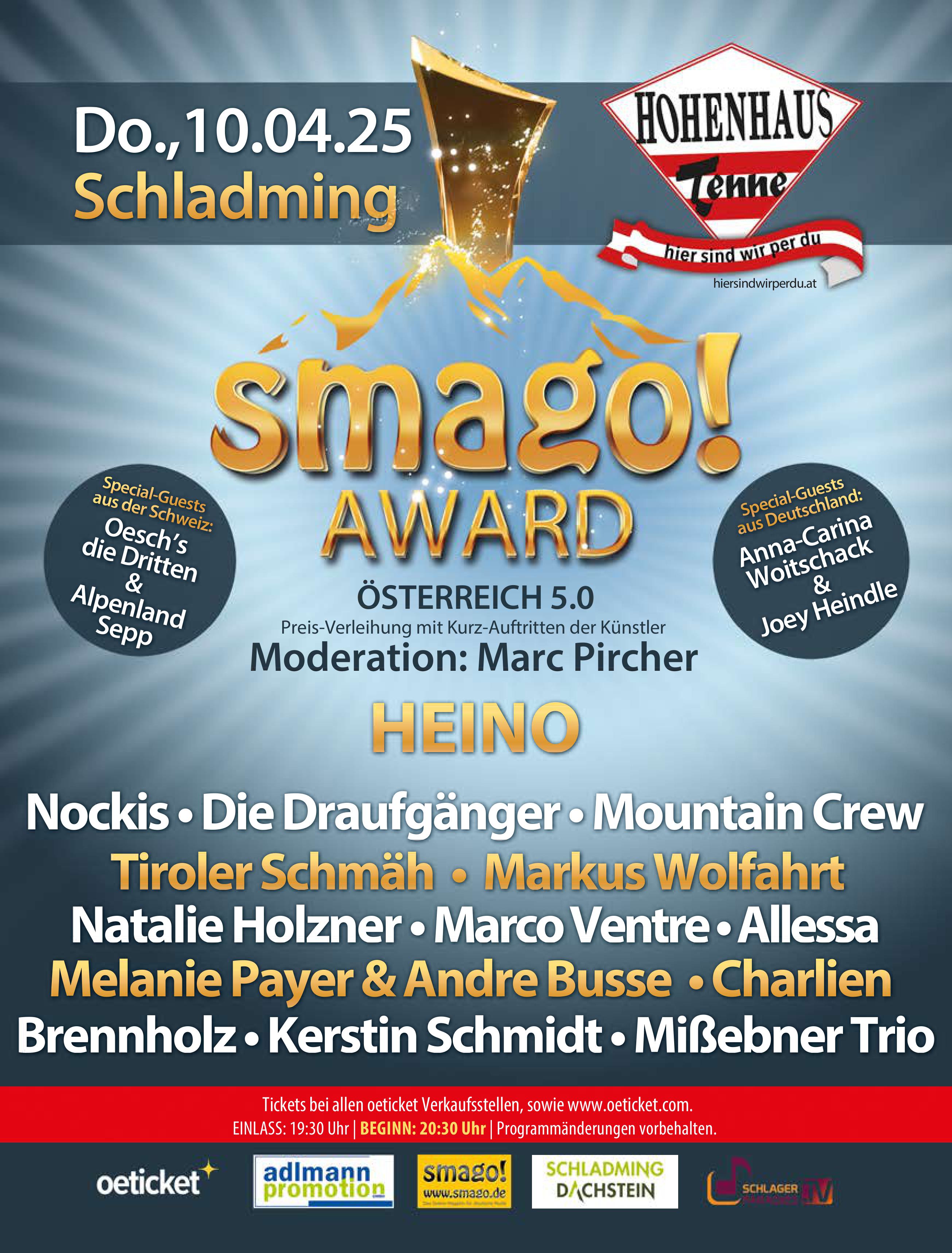 smago! AWARD Österreich 5.0 – am 10.04.2025 in der Hohenhaus Tenne in Schladming (Event-Tipp)