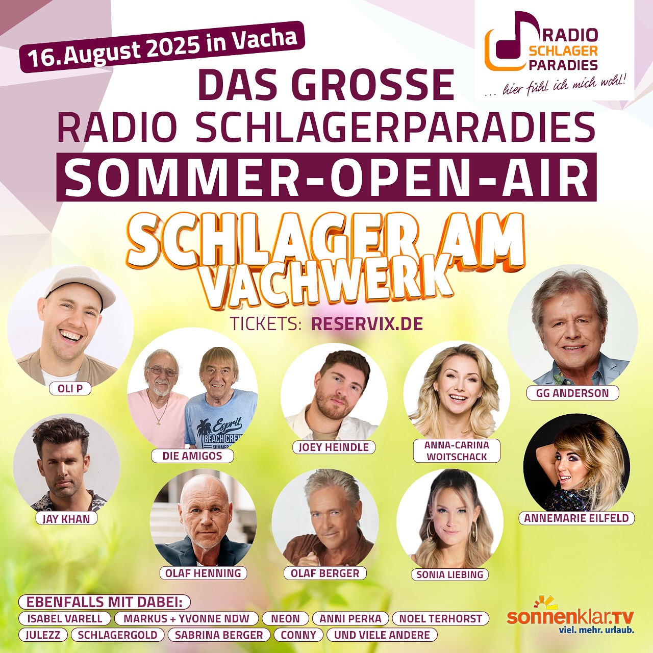 SCHLAGER AM VACHWERK – Das große RADIO SCHLAGERPARADIES Sommer-Open-Air *** am 16.08.2025 in VACHA (Veranstaltung)