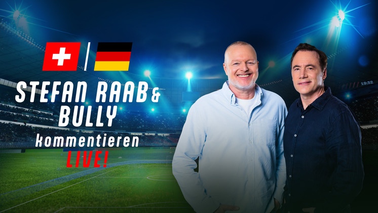 STEFAN RAAB & MICHAEL „BULLY“ HERBIG <br>Fußball trifft Comedy: Raab & Bully kommentieren exklusiv Fußball-Länderspiel! STEFAN RAAB & MICHAEL „BULLY“ HERBIG <br>Fußball trifft Comedy: Raab & Bully kommentieren exklusiv Fußball-Länderspiel!