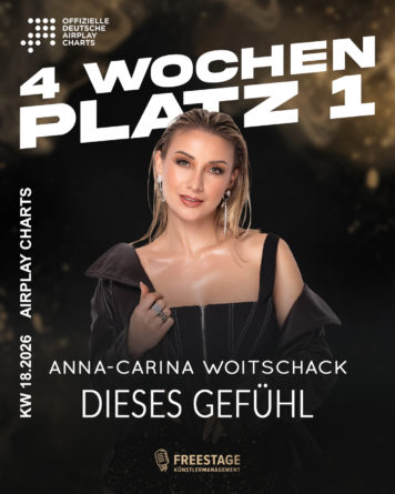 ANNA-CARINA WOITSCHACK <br>„Dieses Gefühl“ bleibt ganz oben – Anna-Carina Woitschack im Airplay-Himmel!