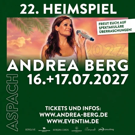 ANDREA BERG <br>Andrea Berg feiert 2027 22 Jahre „Heimspiel“ Kult Open Air mit spektakulären Überraschungen!