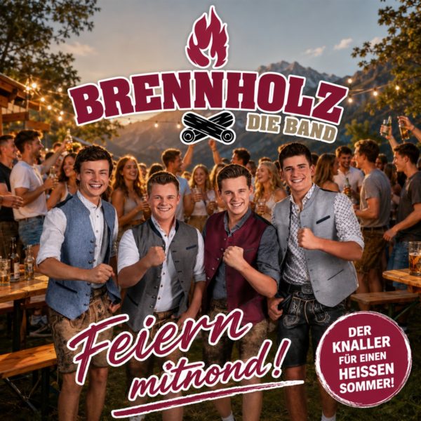 BRENNHOLZ – DIE BAND <br>Mit „Feiern mitnond!“ liefern die Jungs erneut ab!