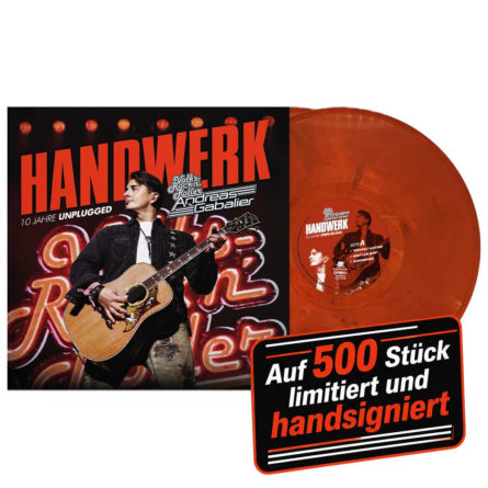 ANDREAS GABALIER <br>„Handwerk – 10 Jahre Unplugged“ abb 28.08.2026 auch als marmorierte 2-LP Edition erhältlich!