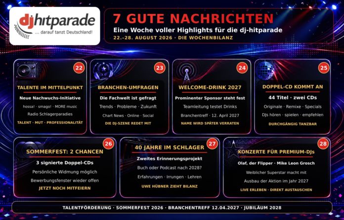 „dj-hitparade“ <br>dj-hitparade  Nachwuchsförderung, Branchendialog und neue Erlebnisse – sieben weitere gute Nachrichten!