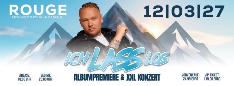 NOEL TERHORST <br>Große Premiere seines neuen Albums „Ich lass los“ am 12.03.2027 im Rouge in Bochum!